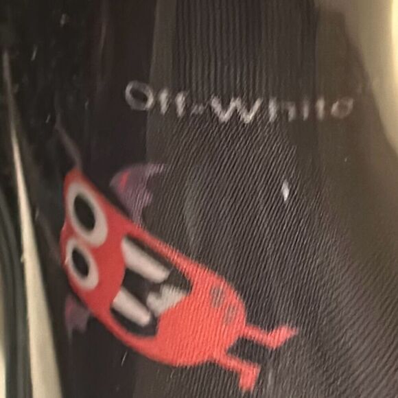 Off-White Kids Size 31 Monsters Graphic Rainboots Black Cartoon Print Luxury New - Picture 2 of 16